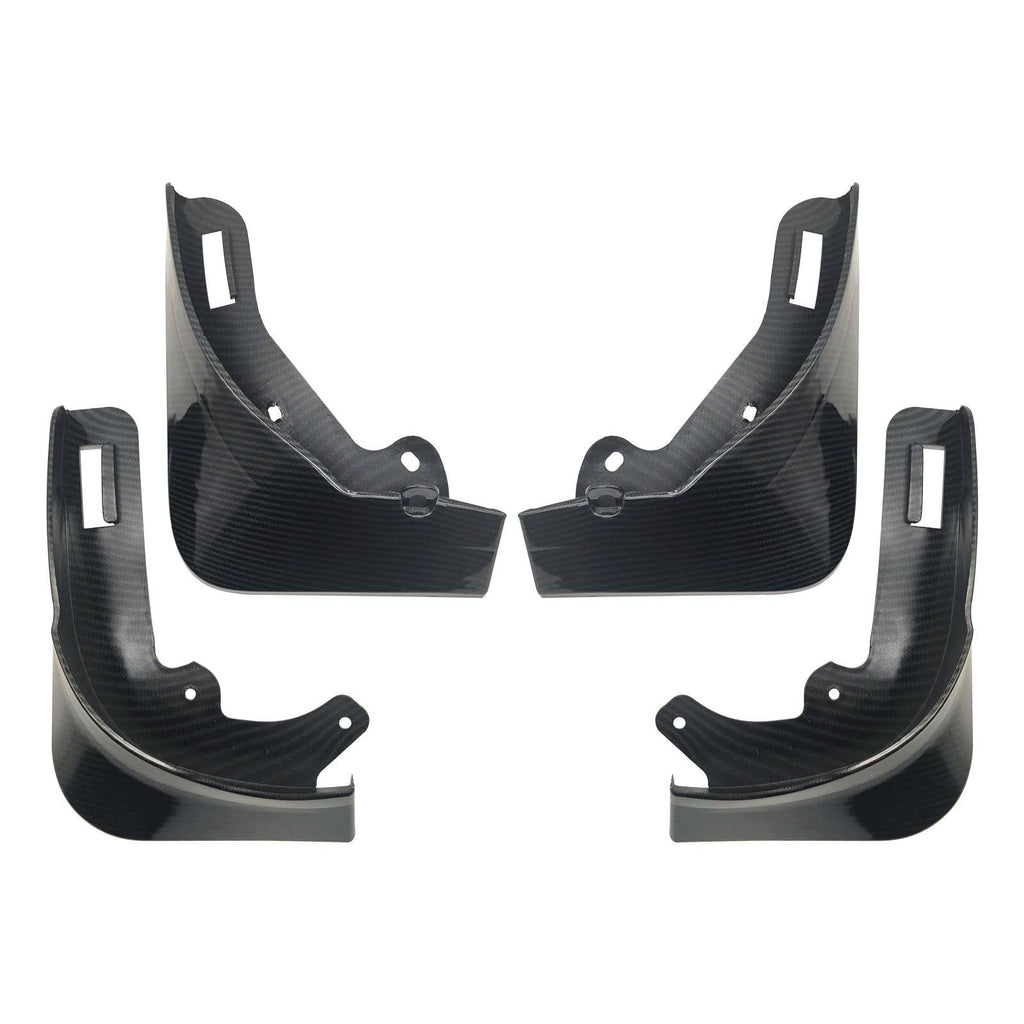 For Tesla Model Y Car Punch-Free Front And Rear Wheel Soft Rubber Fender Guard - Carbon Fiber - Carbon Fiber