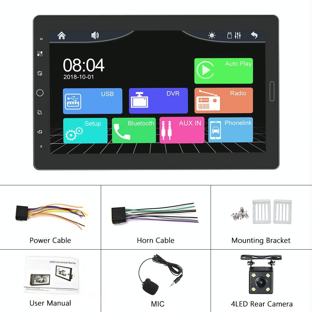 10.1 Inch Full Screen Car Mp5 Player With Wired Carplay - Standard + 4 Camera