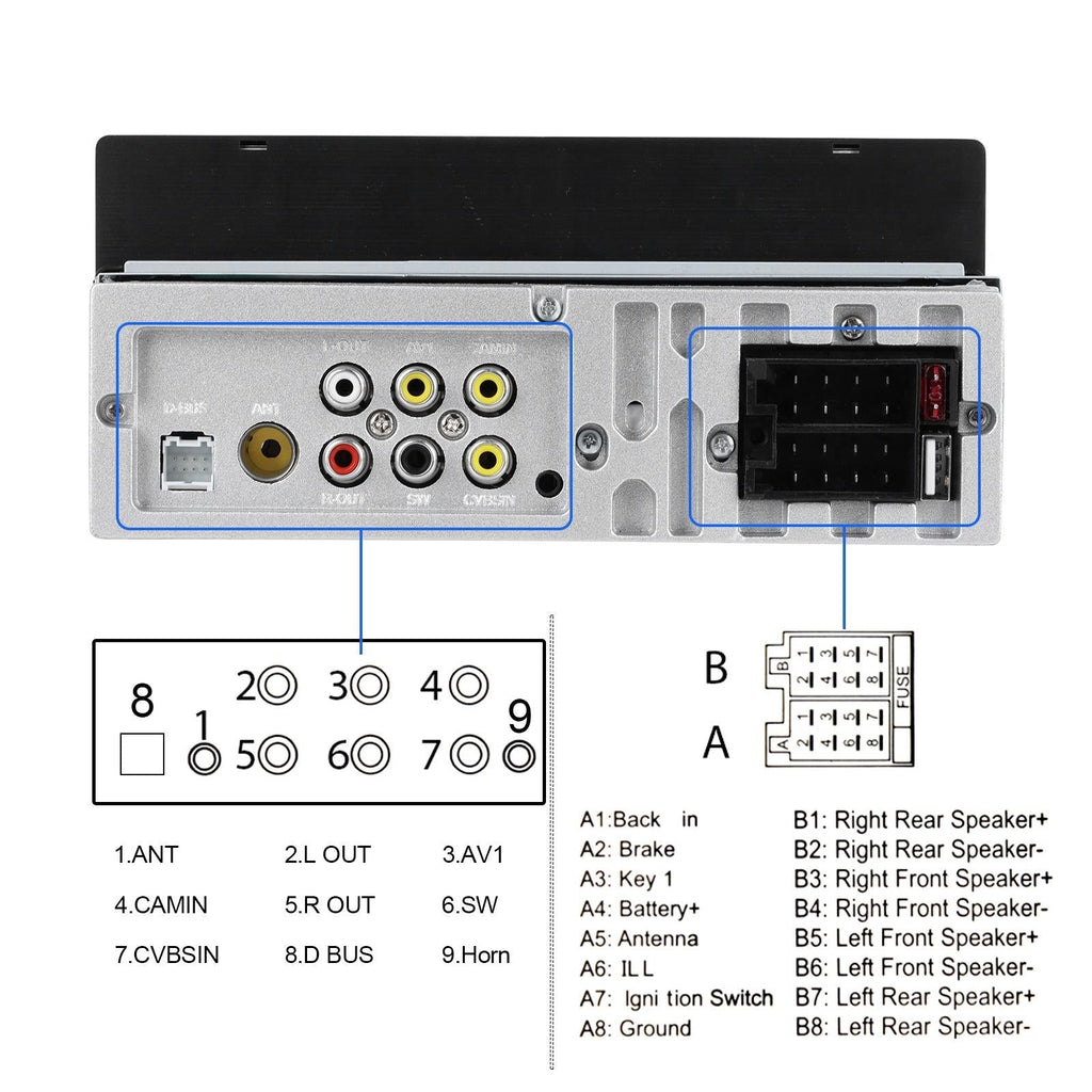 6.9 Inch Car Mp5 Player With Carplay Function & Backup Camera - Standard + 12 Light Camera