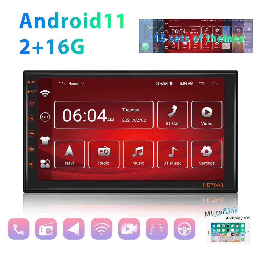 7 Inch Android Navigation Wifi Vehicle Central Control 2 + 16G Screen - Standard + 4Lights Camera