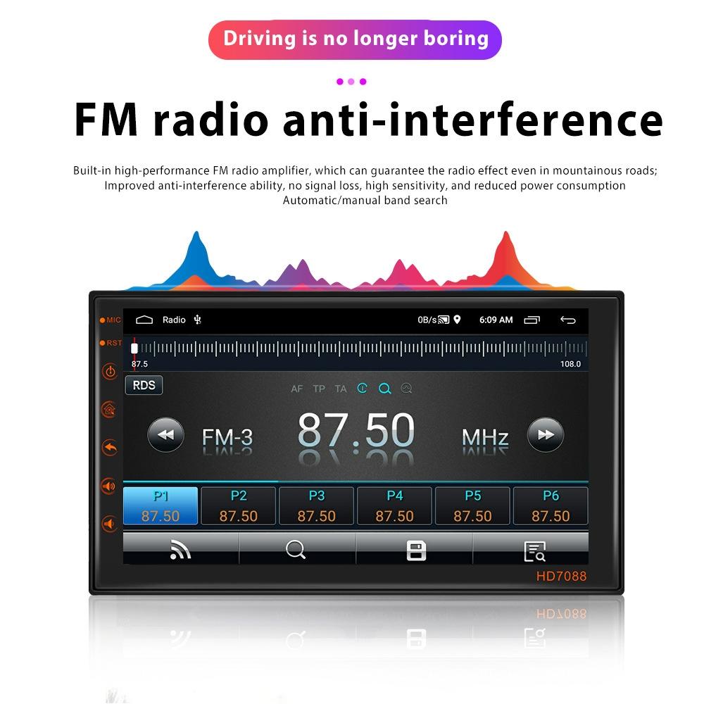 7 Inch Android Navigation Wifi Vehicle Central Control 2 + 16G Screen - Standard + 4Lights Camera