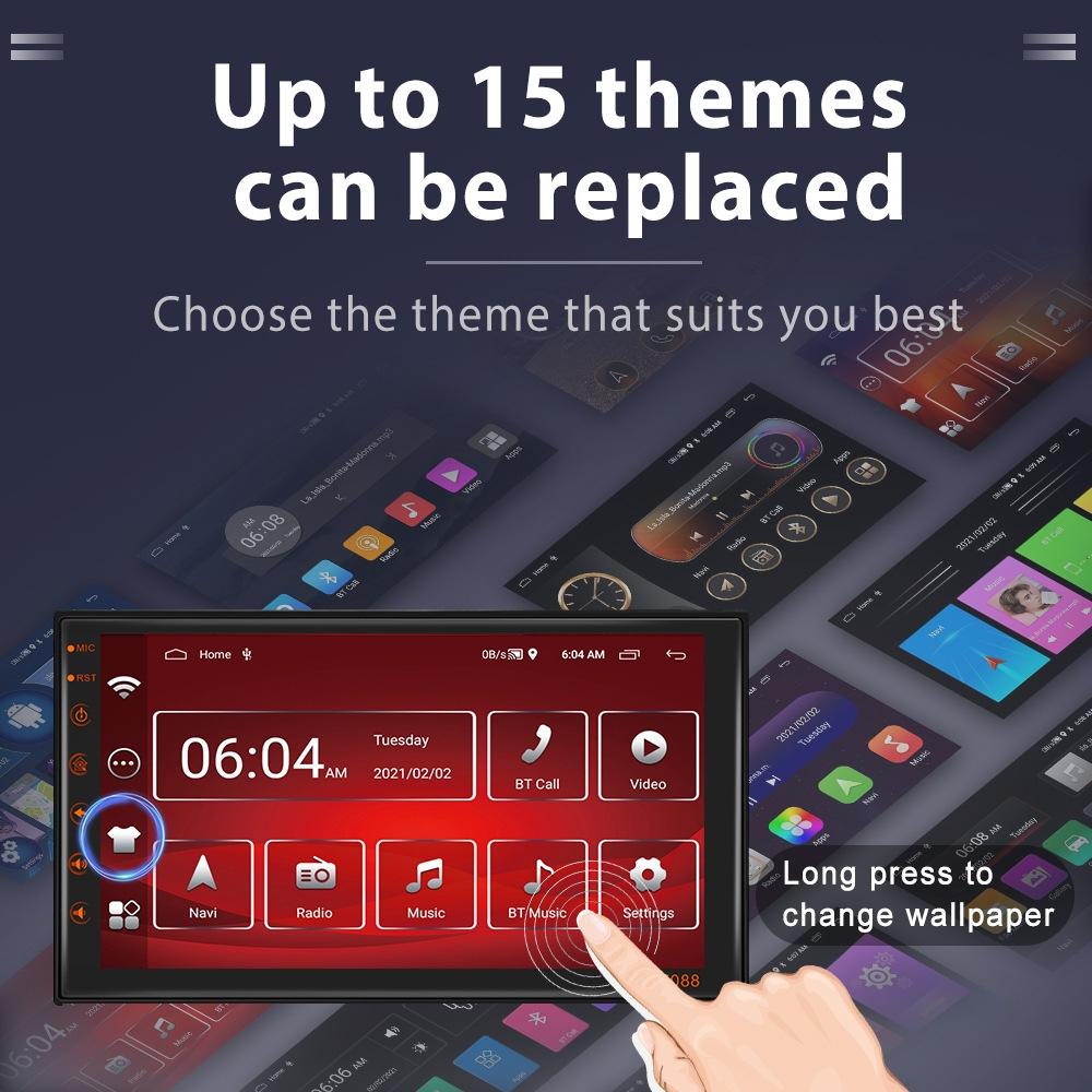 7 Inch Android Navigation Wifi Vehicle Central Control 2 + 16G Screen - Standard + 4Lights Camera