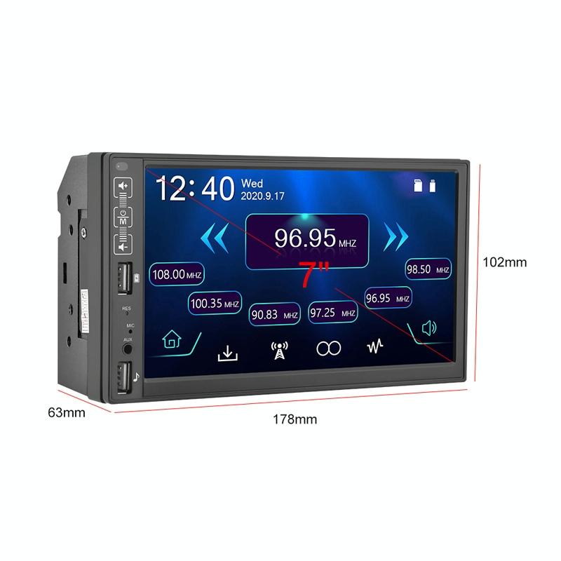 7 Inch Car Mp5 Player With Carplay Bluetooth Fm Usb Remote - Standard + 4Led Camera