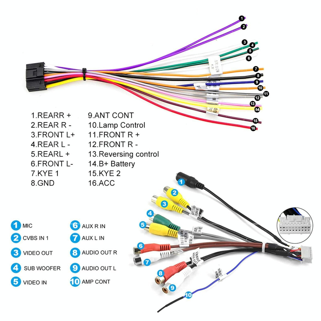 10 Inch Car Android Navigation Screen With Carplay - 2 + 64G Standard + 4Lights Camera