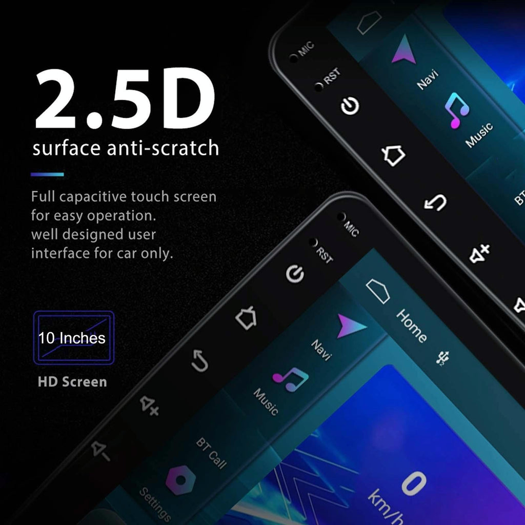 10 Inch Car Android Navigation Screen With Carplay - 2 + 64G Standard + 4Lights Camera