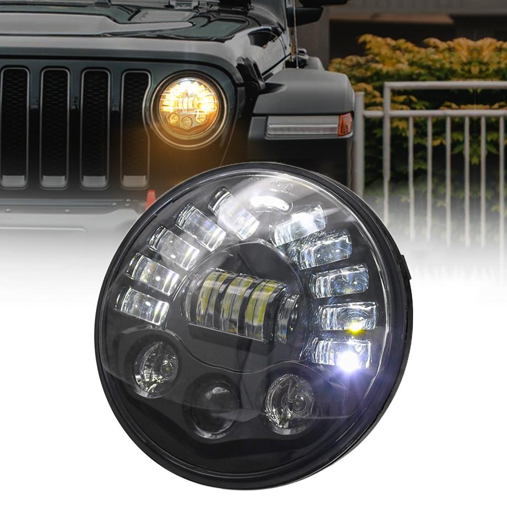 7 Inch Car Matrix Gradient Led Headlight Lamps For Jeep Wrangler