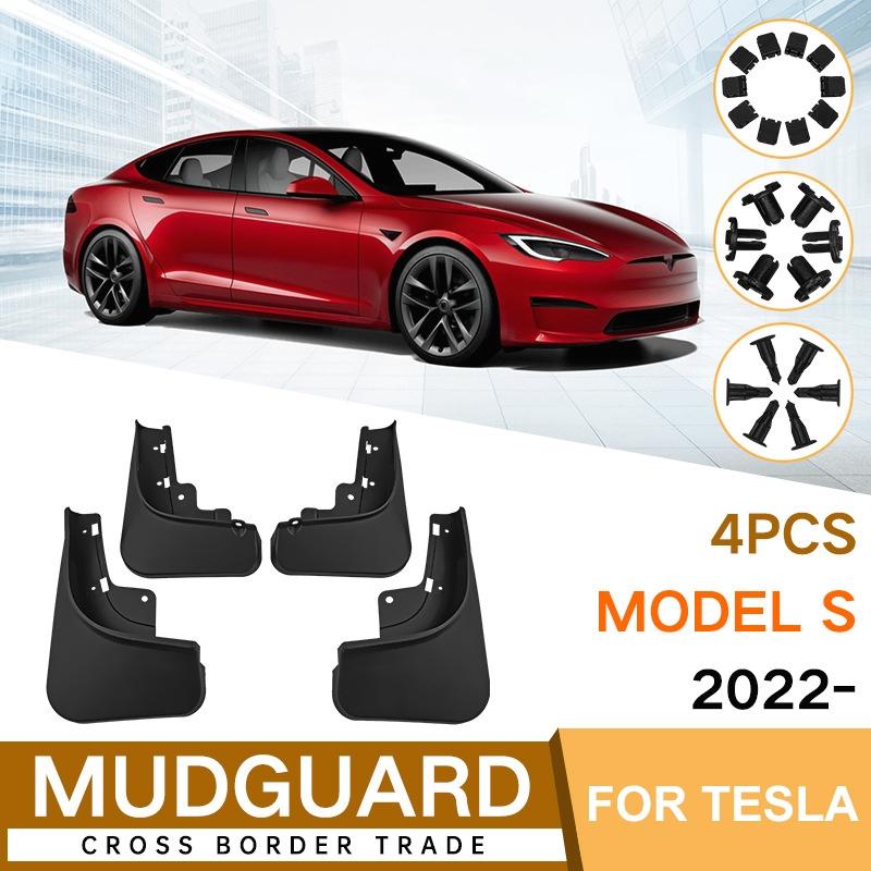 For Tesla Model S 2022 4Pcs / Set Car Auto Soft Plastic Splash Flaps Fender Guard