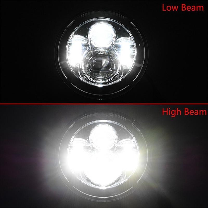 2 Pcs 7 Inch Ip68 Waterproof 6500K 75W Cree Led Headlight Hi / Lo Beam Driving Lamp For Jeep Wrangler Jk Tj Lj