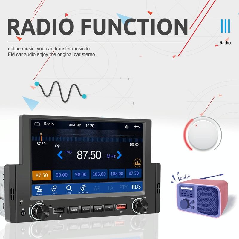 6.2 Inch Single Butt Carplay Car Monitor - Universal Wired Mp5 Player - Standard + 12 Light Camera