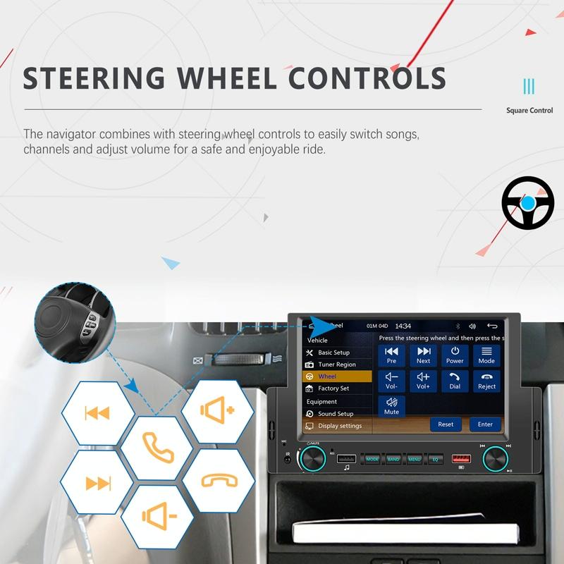 6.2 Inch Single Butt Carplay Car Monitor - Universal Wired Mp5 Player - Standard + 12 Light Camera