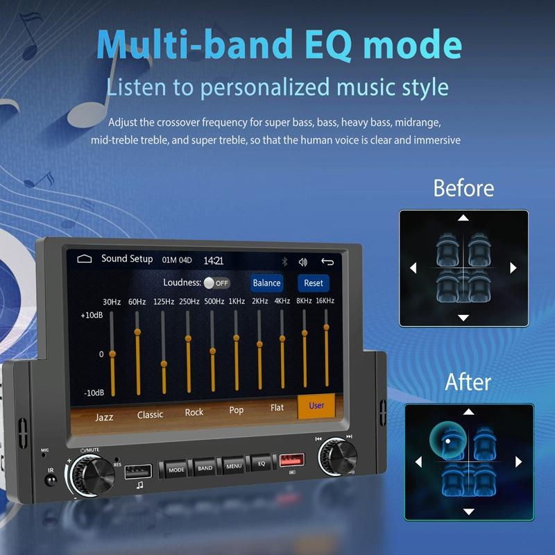 6.2 Inch Single Butt Carplay Car Monitor - Universal Wired Mp5 Player - Standard + 12 Light Camera