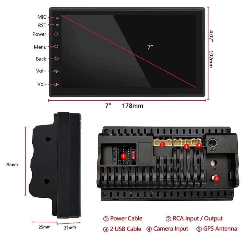 7 Inch Android Navigation Wifi Car Mp5 Player 1 + 32G Gps Bluetooth 2.5D Screen Standard + 8 Lights Camera