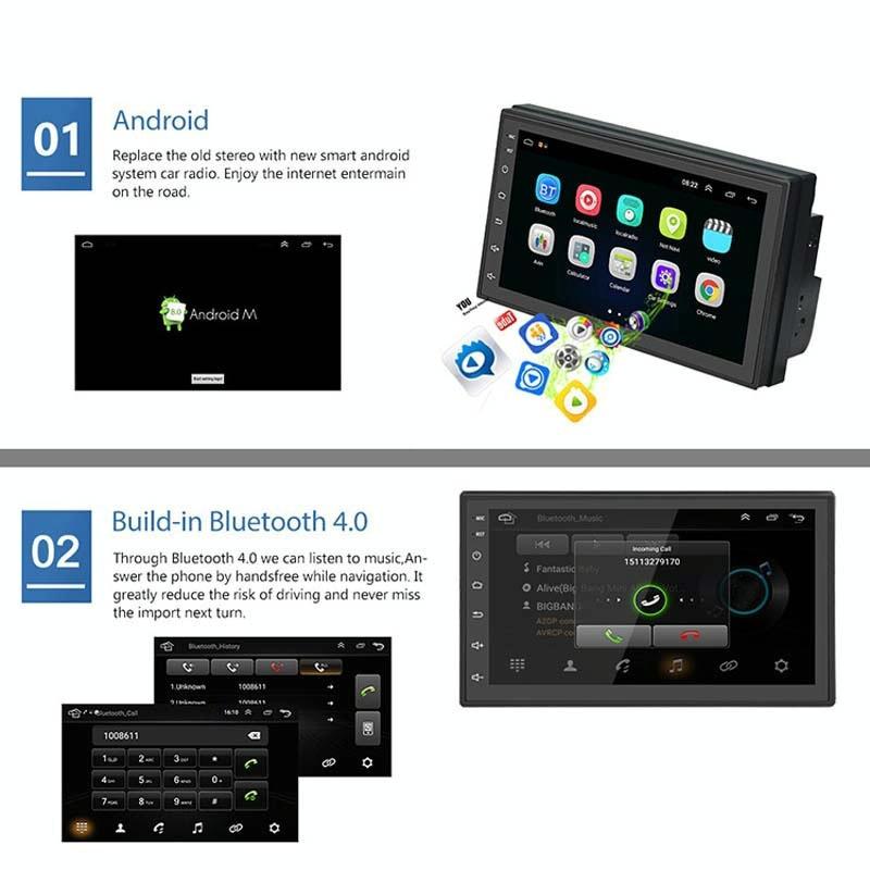 7 Inch Android Navigation Wifi Car Mp5 Player 1 + 32G Gps Bluetooth 2.5D Screen Standard + 8 Lights Camera