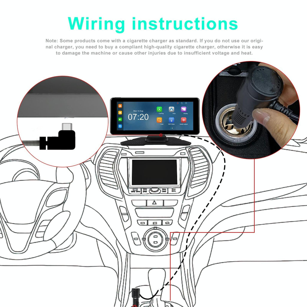 6.86 Inch 4K Dvr Smart Screen Player - Compact & High-Resolution - Standard + Reversing Camera