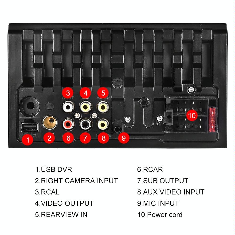 6.2 Inch Dual Spindle Hd Car Mp5 Player + 8 Light Camera