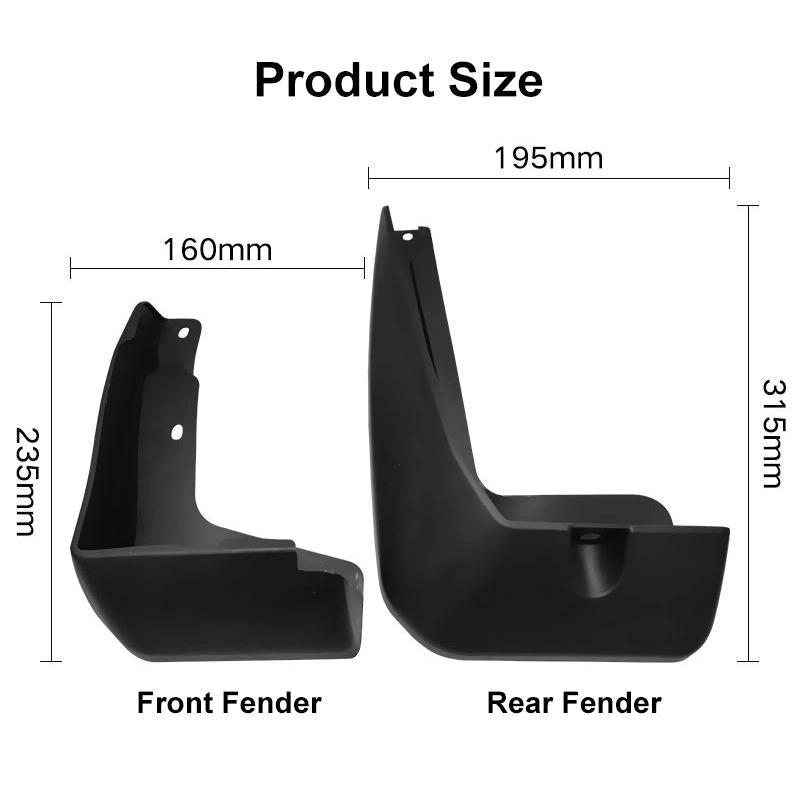 For Honda Fit Jazz Sport 2018-2020 4Pcs / Set Car Auto Soft Plastic Splash Flaps Fender Guard