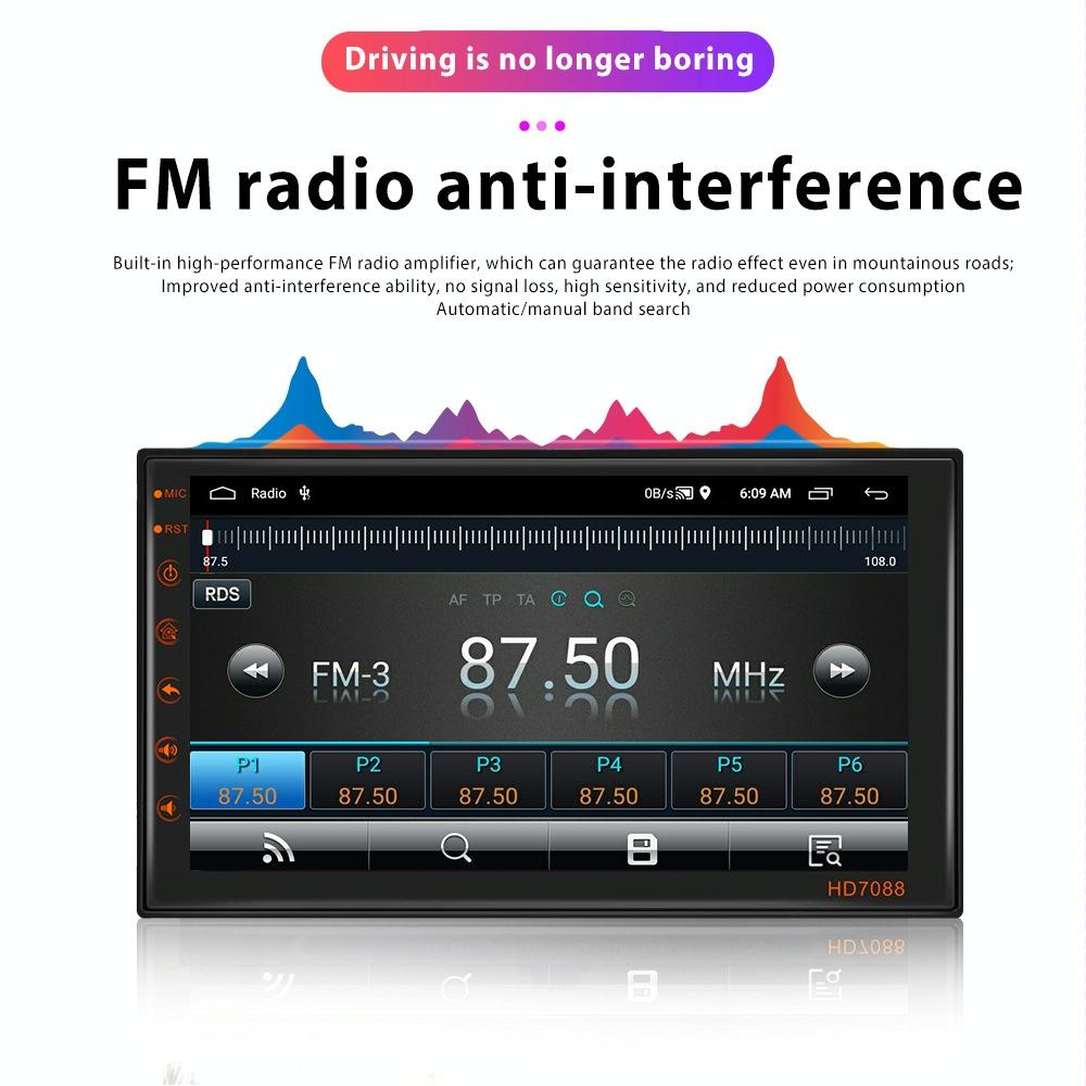 7 Inch Android Navigation Wifi Vehicle Central Control Screen - 2 + 16G Standard + 12Lights Camera