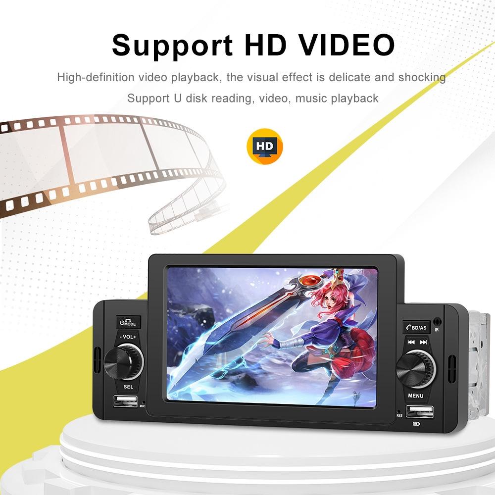 5 Inch Car Mp5 Inch Player With Bluetooth & Microphone - Standard + 12 Lights Camera