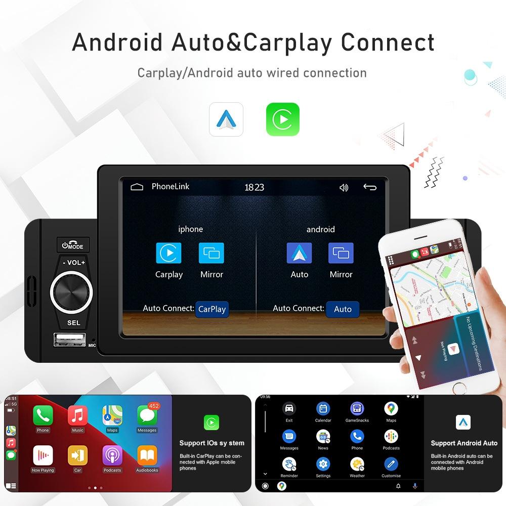5 Inch Car Mp5 Inch Player With Bluetooth & Microphone - Standard + 12 Lights Camera