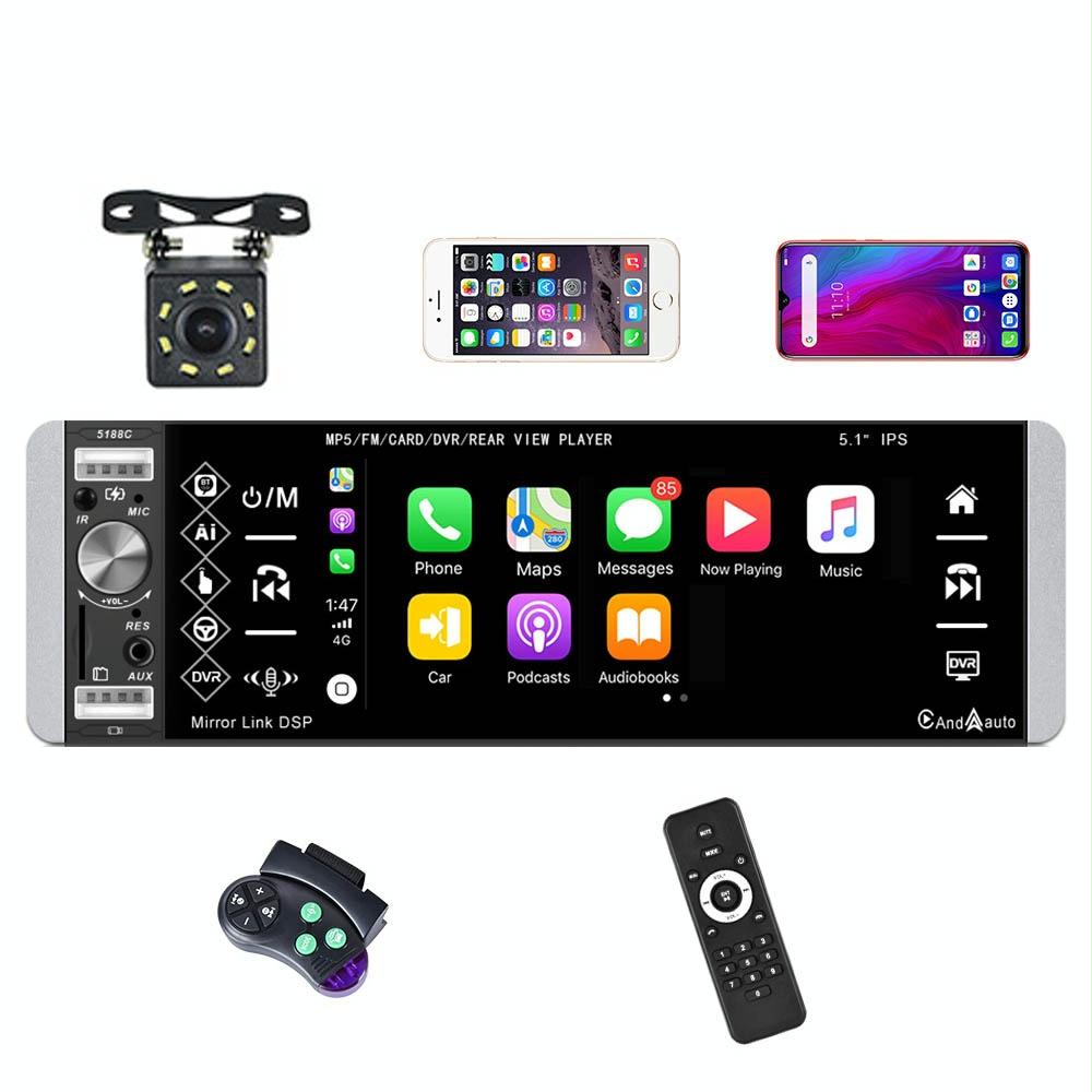 5.1 Inch Ips Capacitive Carplay Player + 8 Light Camera - Standard