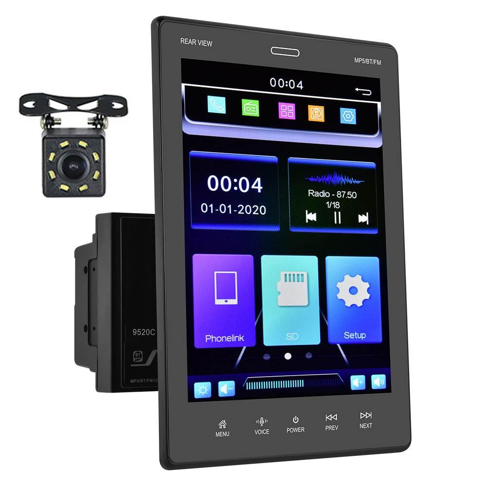 9.5 Inch Vertical Screen Car Mp5 Player - Dual Spindle + 8 Light Camera