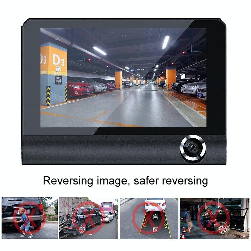 Hd 1080p Car Dvr with 3-in-1 Function and Wide Angle Night Vision - 4 Inch