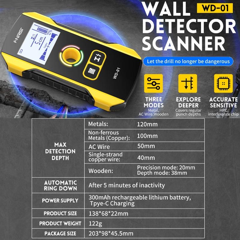 Multifunctional Wall Wire Detector - Load-bearing Dark Line Scanner