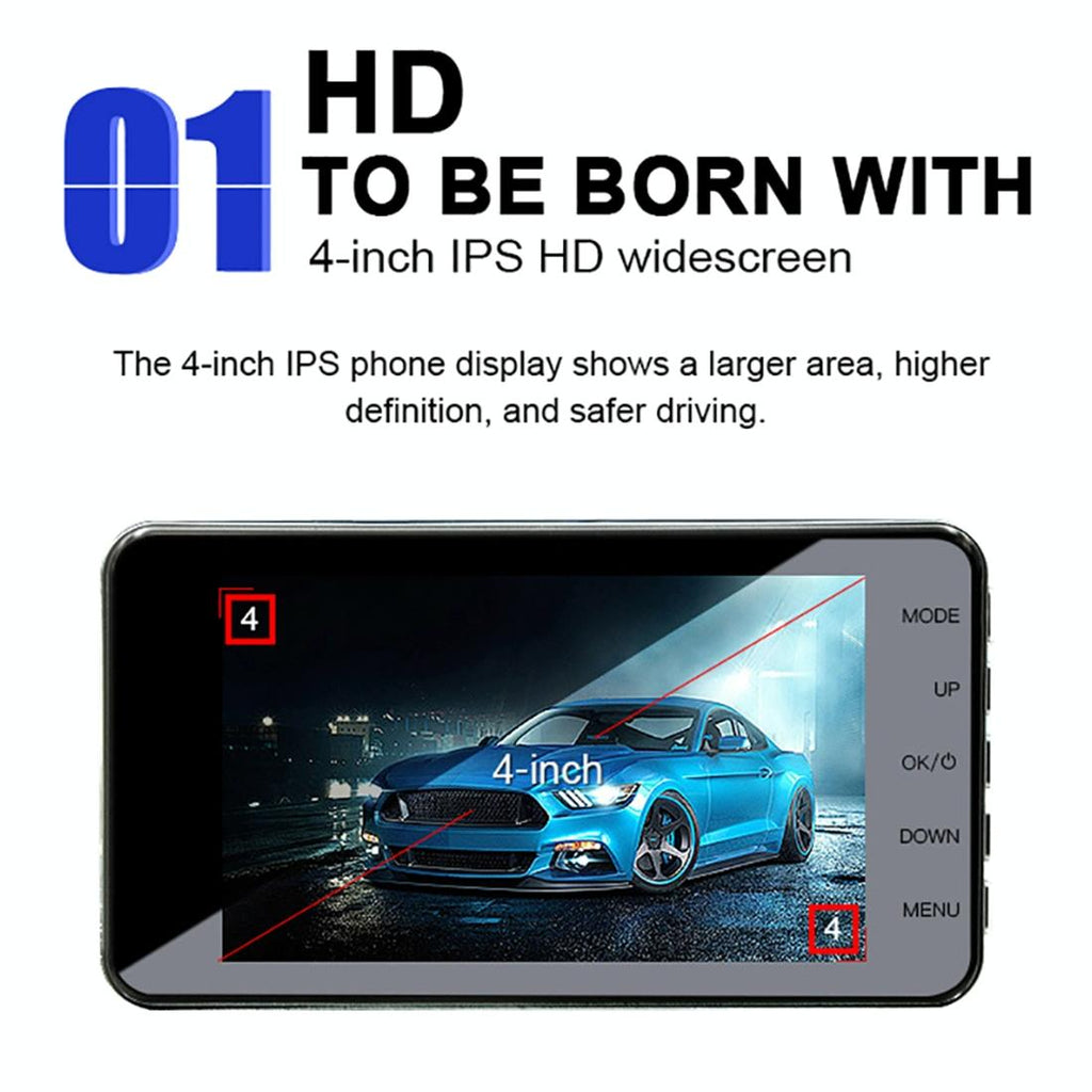 Full Hd 1080p Car Dvr with 170 Degree Wide Angle - 4 Inch Screen