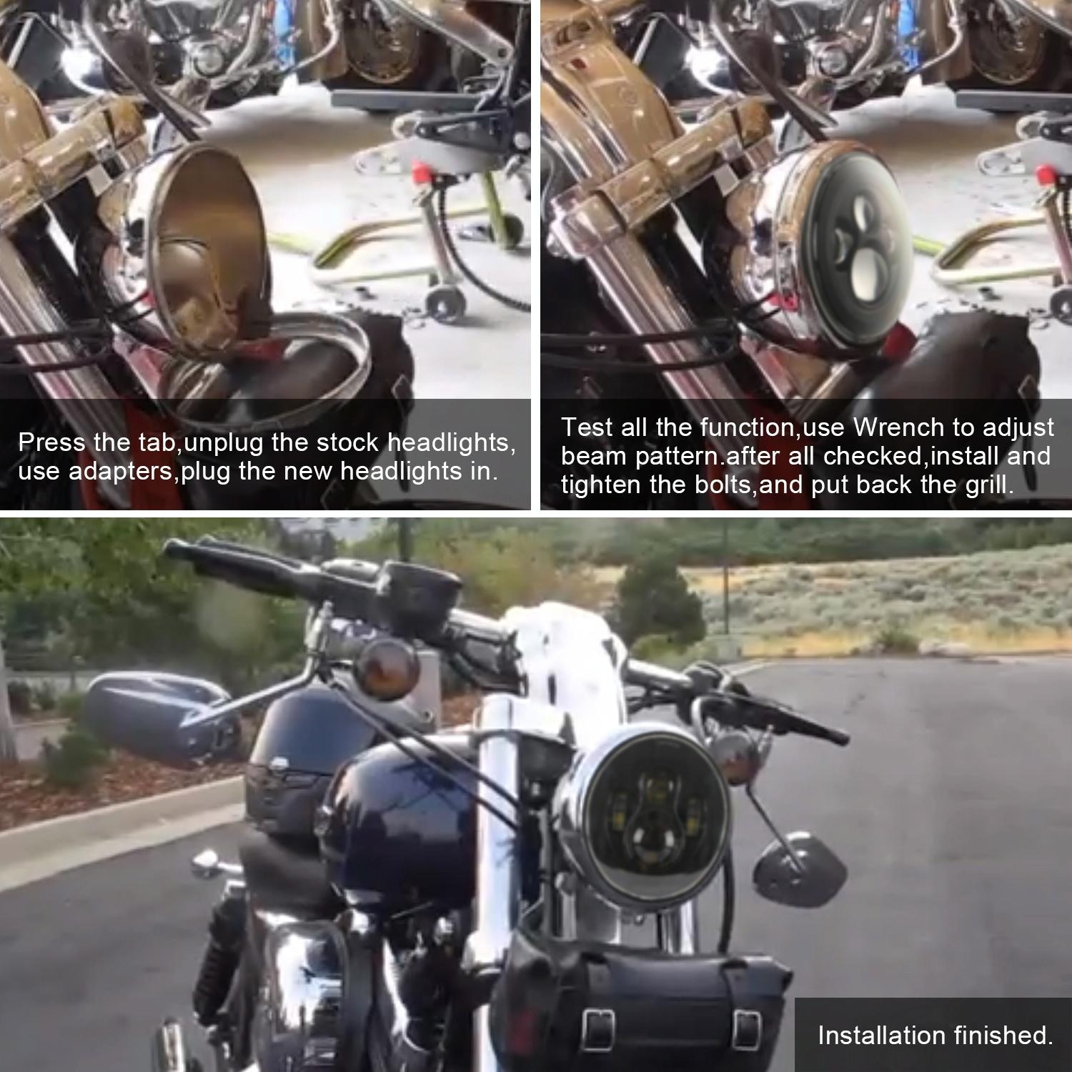 7 Inch H4 / H13 Dc 9V - 30V 4000Lm 6000K 40W 7 Inch Car Round Shape Led Headlight Lamps For Jeep Wrangler