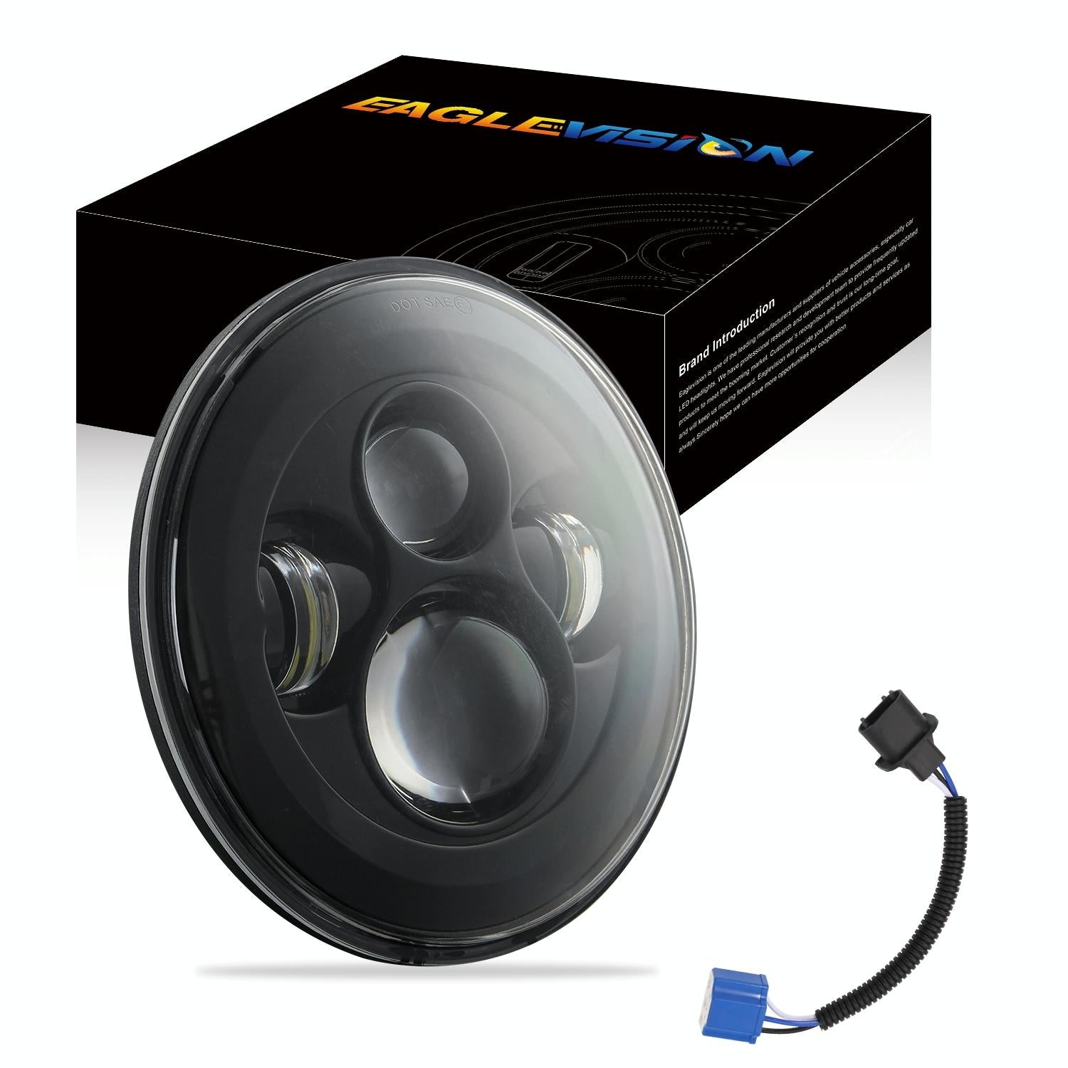 7 Inch H4 / H13 Dc 9V - 30V 4000Lm 6000K 40W 7 Inch Car Round Shape Led Headlight Lamps For Jeep Wrangler