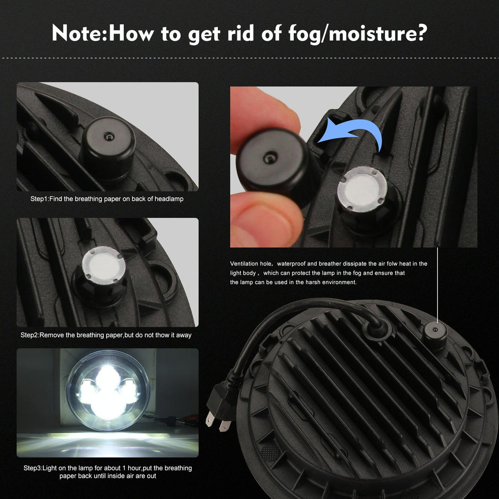 7 Inch H4 / H13 Dc 9V - 30V 4000Lm 6000K 40W 7 Inch Car Round Shape Led Headlight Lamps For Jeep Wrangler