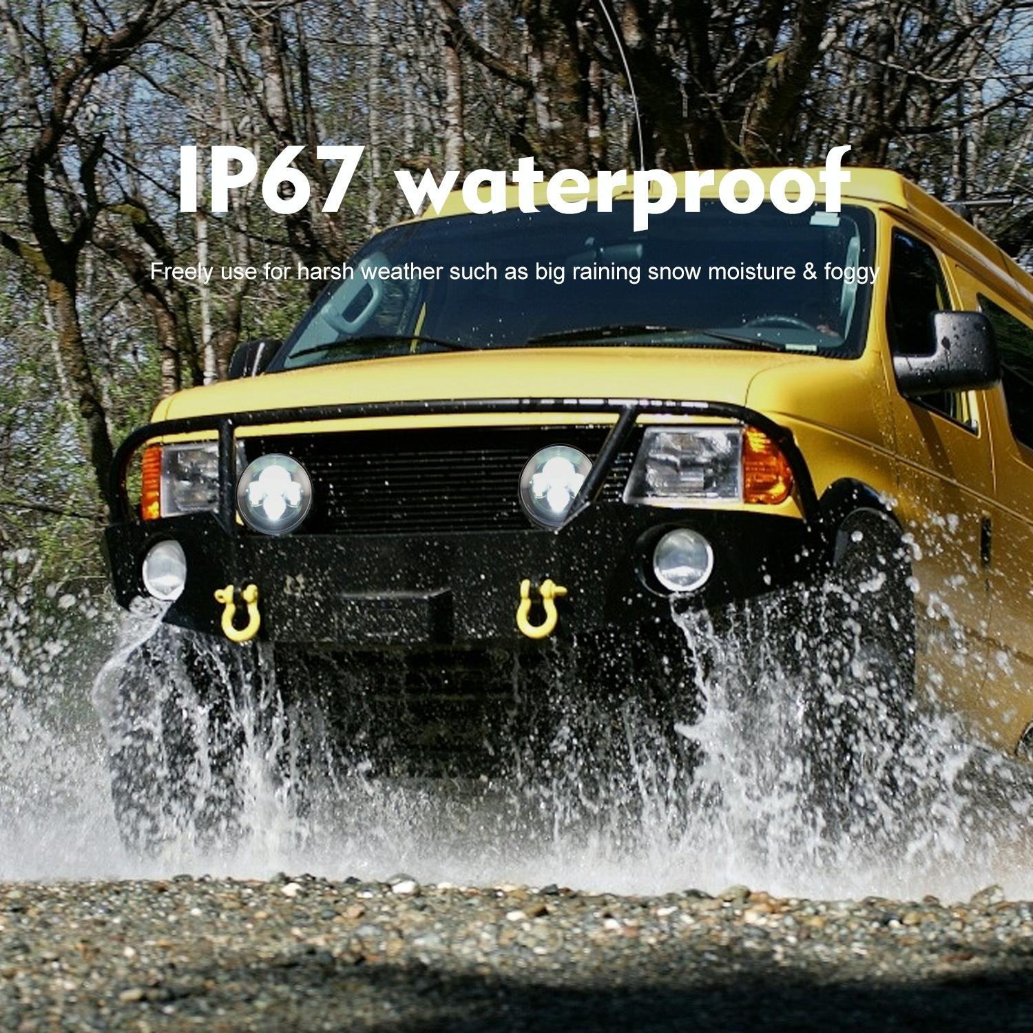 7 Inch H4 / H13 Dc 9V - 30V 4000Lm 6000K 40W 7 Inch Car Round Shape Led Headlight Lamps For Jeep Wrangler