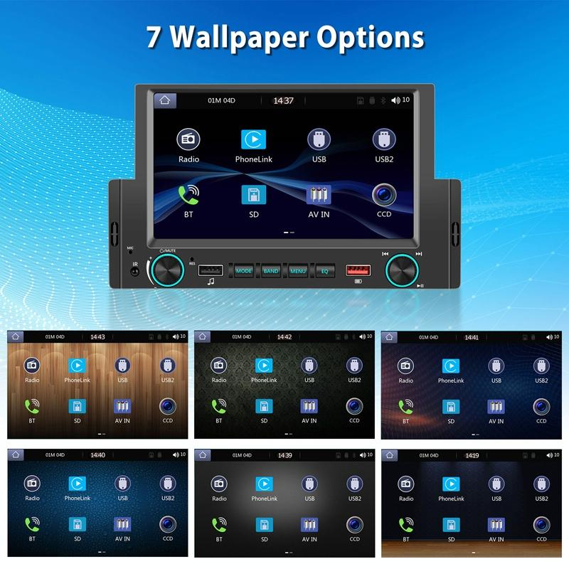 6.2 Inch Single Butt Carplay Car Monitor - Universal Wired Mp5 Player - Standard + Ahd Camera