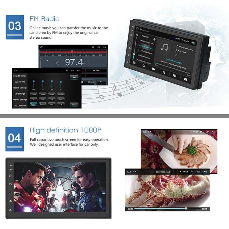 7 Inch Android Navigation Wifi Car Mp5 Player 1 + 32G Gps Bluetooth 2.5D Screen Standard + 12Lights Camera