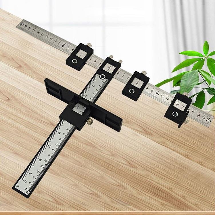 Woodworking Punch Locator for Cabinet Doors - Black Plastic Handle