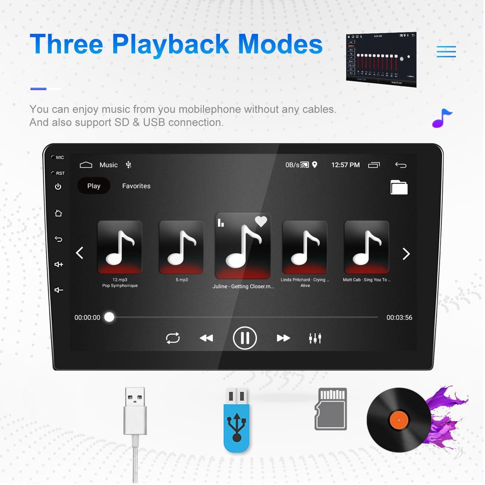 10 Inch Car Android Navigation Screen With Carplay - 2 + 64G Ahd Camera