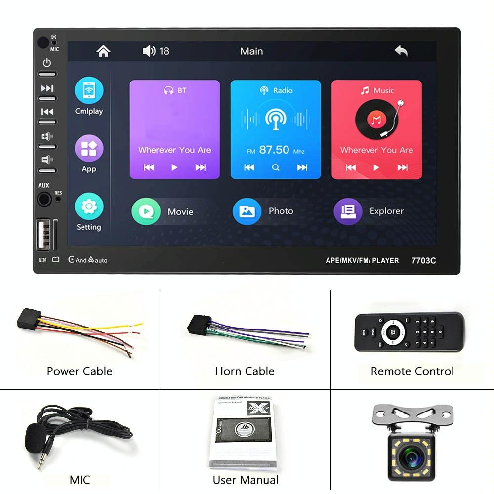 7 Inch Car Mp5 Player With Bluetooth & 12 Light Camera - Universal Fit