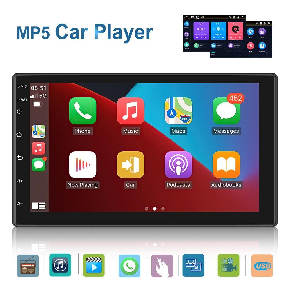 7 Inch Touch Button Dual Ingot Universal Mp5 Bluetooth Player - Standard + 12 Lights Camera