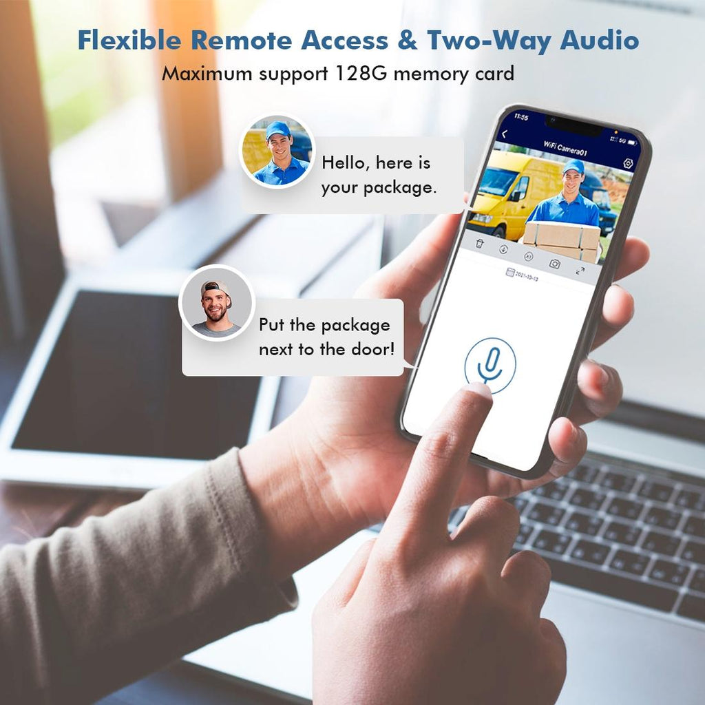 Wireless Hd Smart Camera With Night Vision & Motion Detection & Two-Way Audio & Tf Card Support