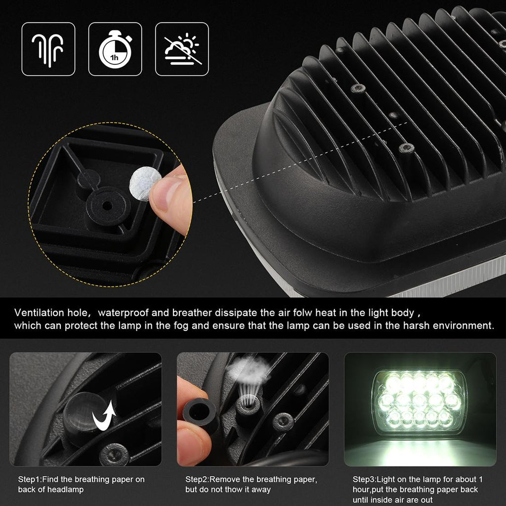 7 Inch 5X7 H4 15W Dc 9 - 30V 1500Lm Ip67 Car Truck Off - Road Vehicle Led Work Lights / Headlight With 15Leds Lamps