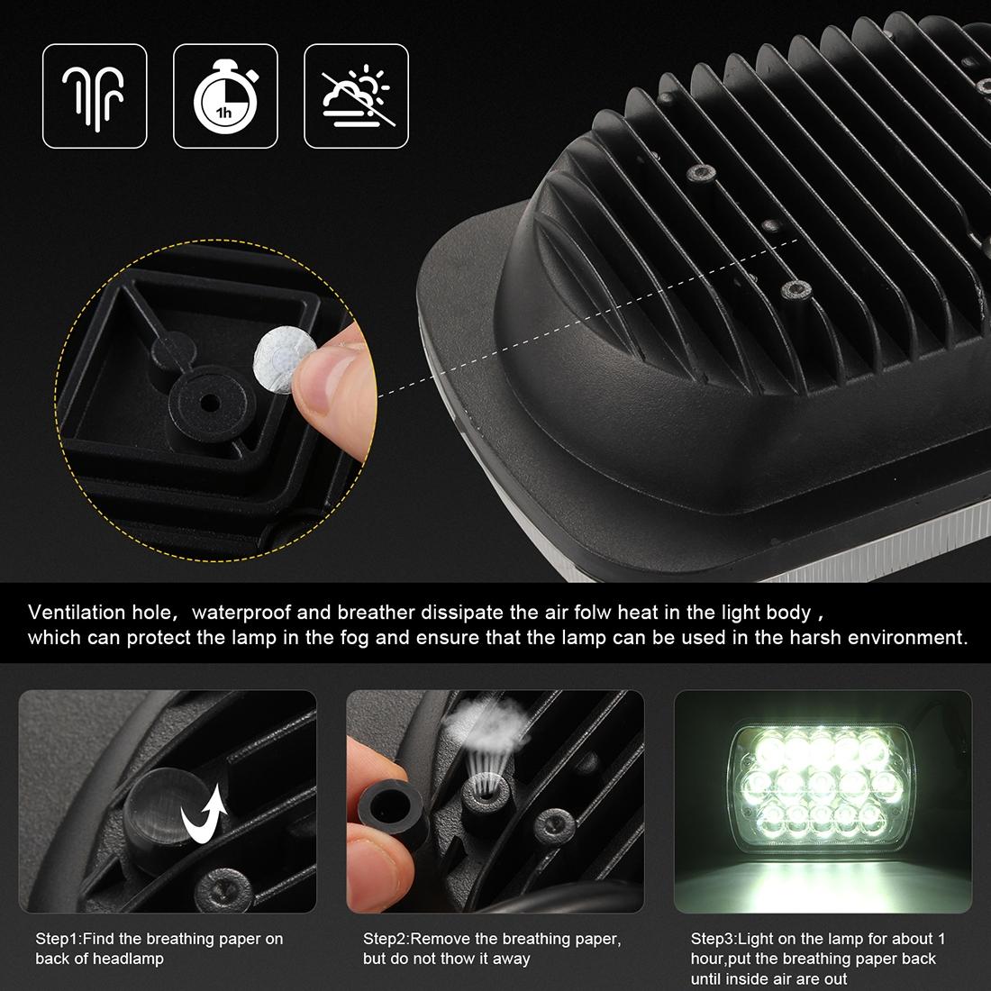 7 Inch 5X7 H4 15W Dc 9 - 30V 1500Lm Ip67 Car Truck Off - Road Vehicle Led Work Lights / Headlight With 15Leds Lamps