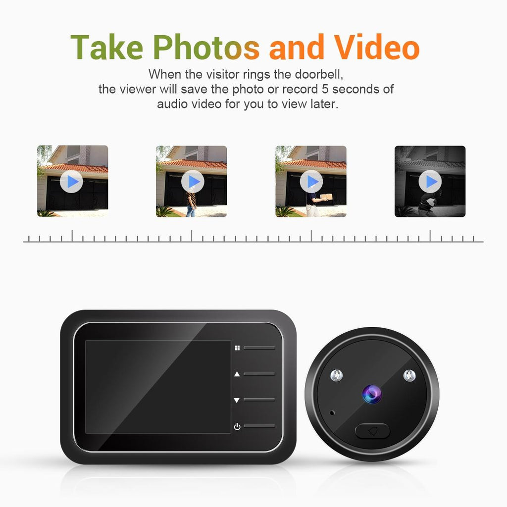 2.4 Digital Door Viewer With Night Vision Tf Card Slot Photo & Video Capture