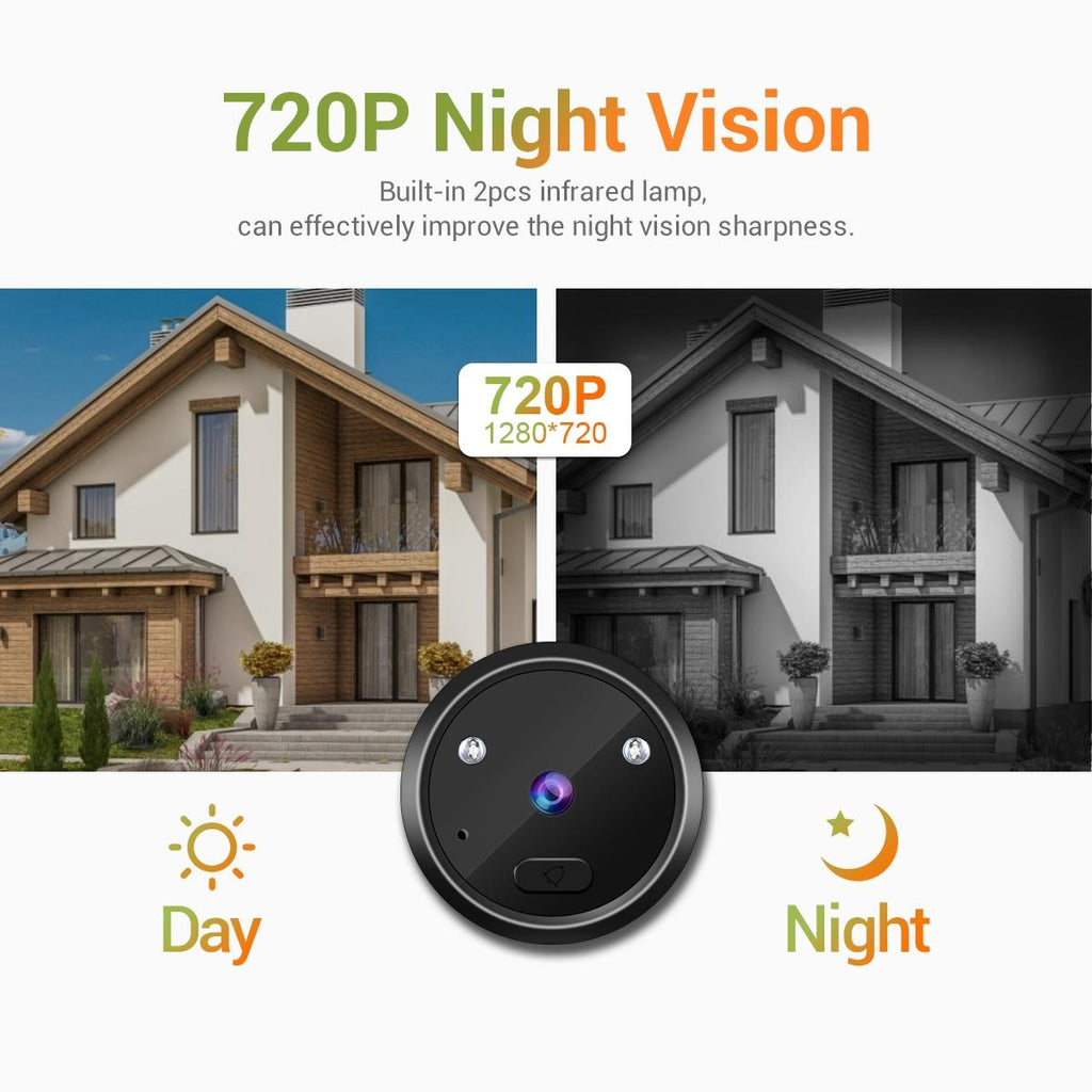 2.4 Digital Door Viewer With Night Vision Tf Card Slot Photo & Video Capture