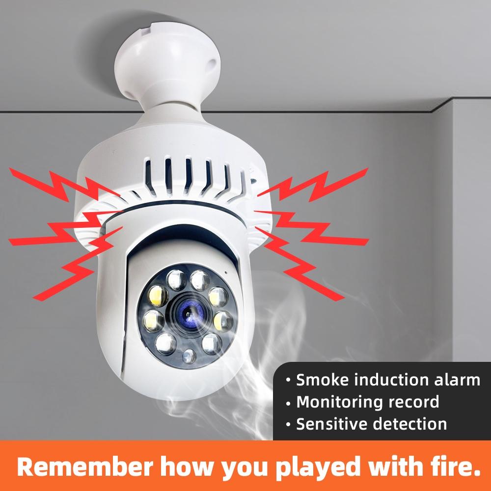 1080P Wifi Camera With Night Vision And Two-Way Voice - Smoke Alarm Bulb