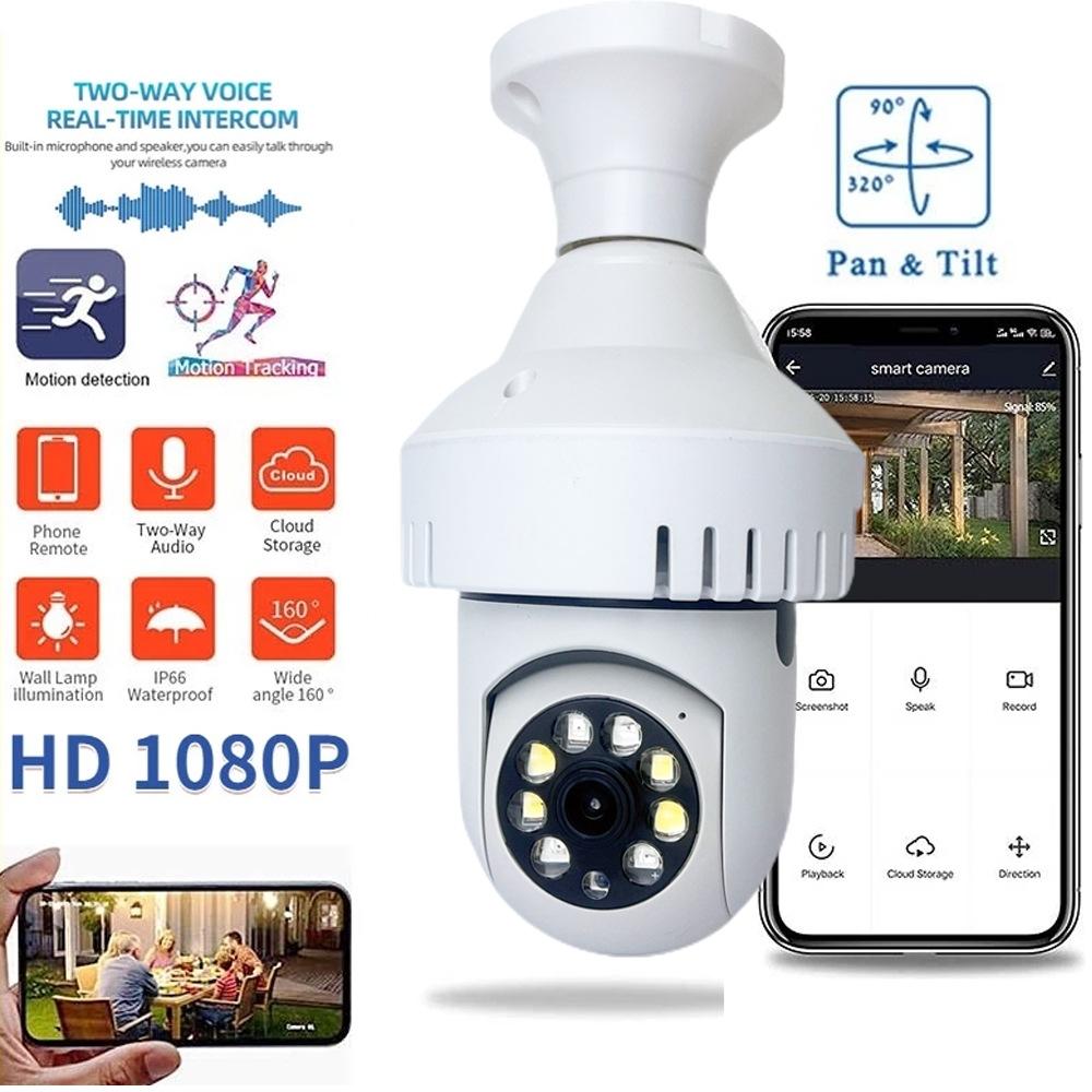 1080P Wifi Camera With Night Vision And Two-Way Voice - Smoke Alarm Bulb