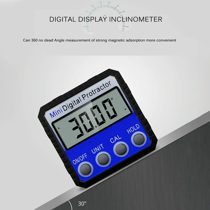 Digital Display Inclinometer with Strong Magnetic Adsorption and Multi-angle Flip