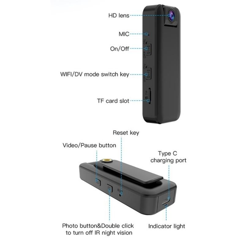 Outdoor Sports Video Camera With Night Vision And Rotatable Lens