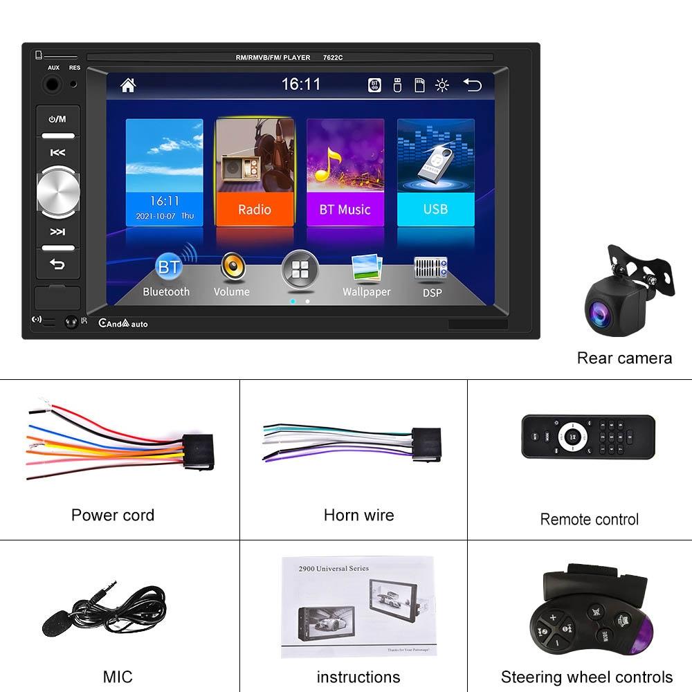 6.2 Inch Dual Spindle Hd Car Mp5 Player + Ahd Camera