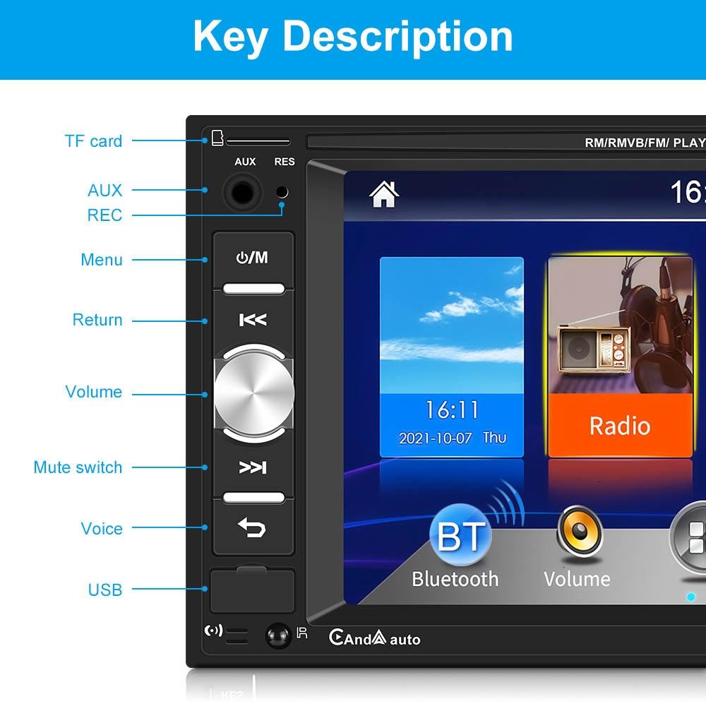 6.2 Inch Dual Spindle Hd Car Mp5 Player + Ahd Camera
