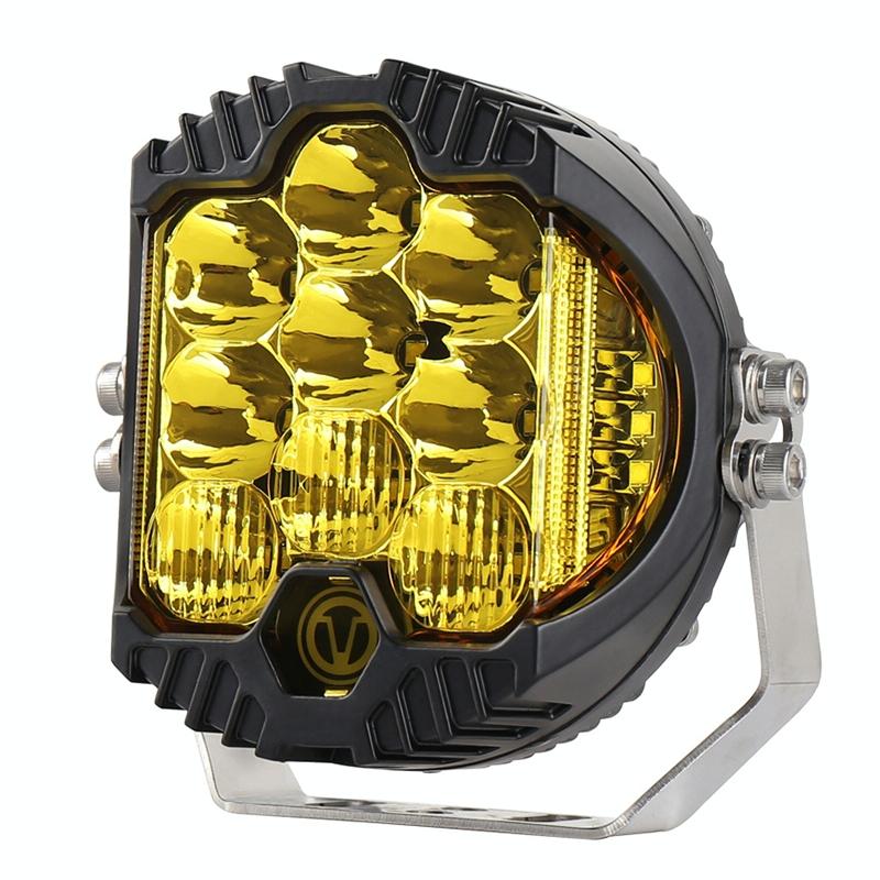 5 Inch Dc12V - 30V 5000Lm 6500K 50W Car Led Light On Three Sides Headlight For Jeep Wrangler Gold Light